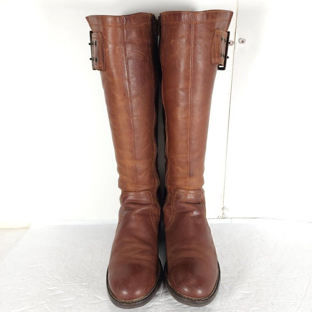 Bos&Co Women's Lawson 37 US6-6,5 Brown Leather Waterproof Knee High Ridin Boots - Picture 3 of 13